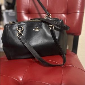 GENUINE Coach black leather crossbody
